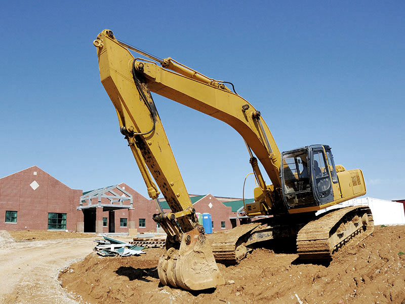 Heavy equipment on construction site